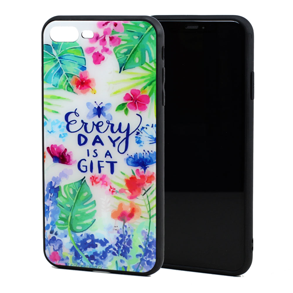 iPhone SE (2020) / 8 / 7 Design Tempered Glass Hybrid Case (GIFT)